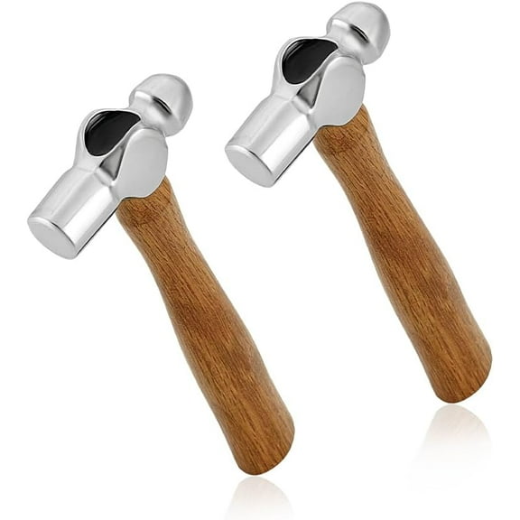 PH 2pcs Mini Ball Peen Hammer 4oz Carbon Steel Jewelry Dual-Sided Metal Hammers with Wooden Handle for Household Workshop Metal Forming Repairing Stamping 6.2" for DIY