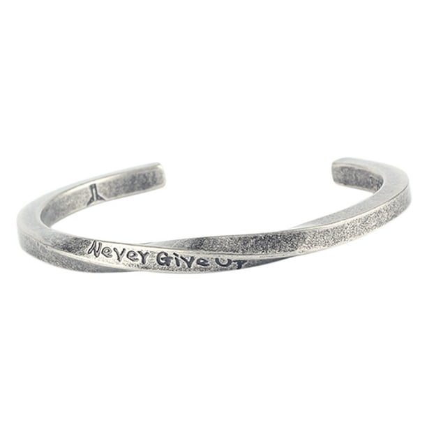 Inspirational Bracelets for Positive Message Engraved Twisted