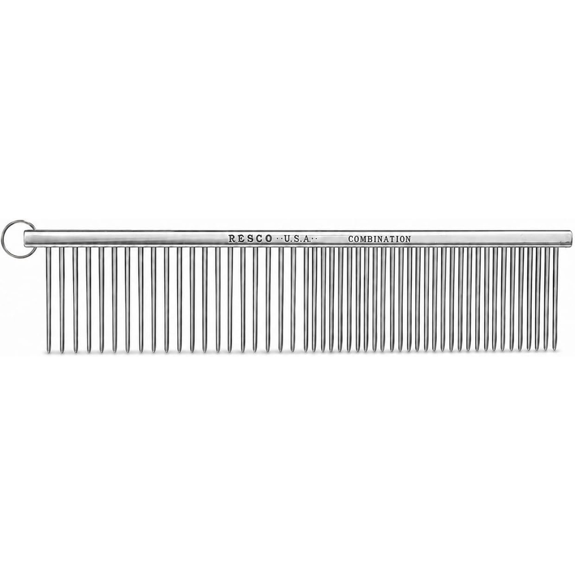 Resco Greyhound-Style Combination Grooming Comb, 1.5-in Pins, Chrome