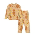 thumbnail image 2 of Uemuo Pineapples Pattern Womens Pajama Sets,PJ Set for Women,Pajamas for Women Logo,Long Sleeve Pajama Set for Women,Soft Long Sleeve Top With Pants-Small, 2 of 9