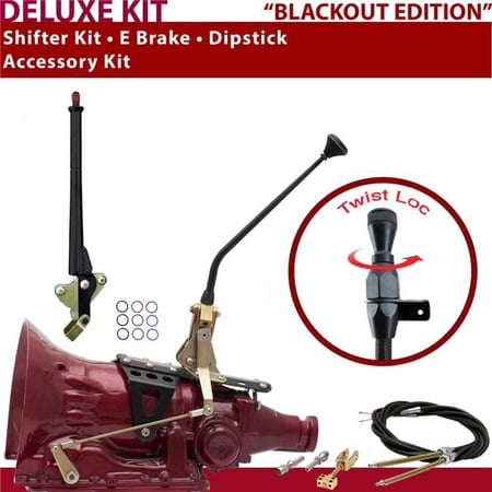 American Shifter C4 Shifter Kit Black 12 in. E Brake Cable Dipstick for F75E0