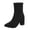 Black, variant on Womens High Heel Ankle Boots Pointed Toe Chunky Heel Stretch Booties Zip Up Square Toe Dress Boots Fashion Booties (Black, 6.5)