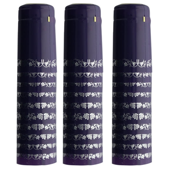 Purple Silver Grapes PVC Shrink Capsules-30 Per Bag