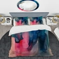 thumbnail image 2 of Designart "Watercolor Fusion Blue and Pink" Abstract Bedding Covert Set - Modern Blue Bed Set With 1 Shams, 2 of 6