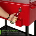 thumbnail image 6 of Best Choice Products 80qt Steel Rolling Cooler Cart w/ Bottle Opener, Catch Tray, Drain Plug, Locking Wheels - Red, 6 of 8