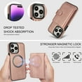 thumbnail image 3 of Allytechgroup Detachable Cards Holder Case for iPhone XS Max, RFID Blocking 2 In 1 Wallet PU Leather Case with Stand Compatible with Magsafe Shockproof Cover for iPhone XS Max, Rosegold, 3 of 7