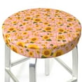 thumbnail image 3 of Gukieu Plaid Sunflower Print Round Chair Cover, Dust-proof and Non-slip Bar Chair Protective Cover, Suitable for Bars, Restaurants, Offices-13 inch, 3 of 7
