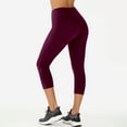 thumbnail image 2 of Bibifish Womens Yoga Pants Capri Yoga Pants High-Waist Soft Slim Fit Home Loungewear Comfortable Tummy Control Activewear For Ladies, 2 of 4