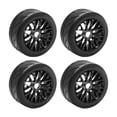 thumbnail image 1 of lionlar 4 Pieces 1/8 RC Car Tires Assembly Modification RC Accessories Crawler Truck black, 1 of 9