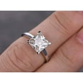 thumbnail image 2 of 1 Carat Solitaire Moissanite Wedding Ring in 10k White Gold for her, 2 of 5