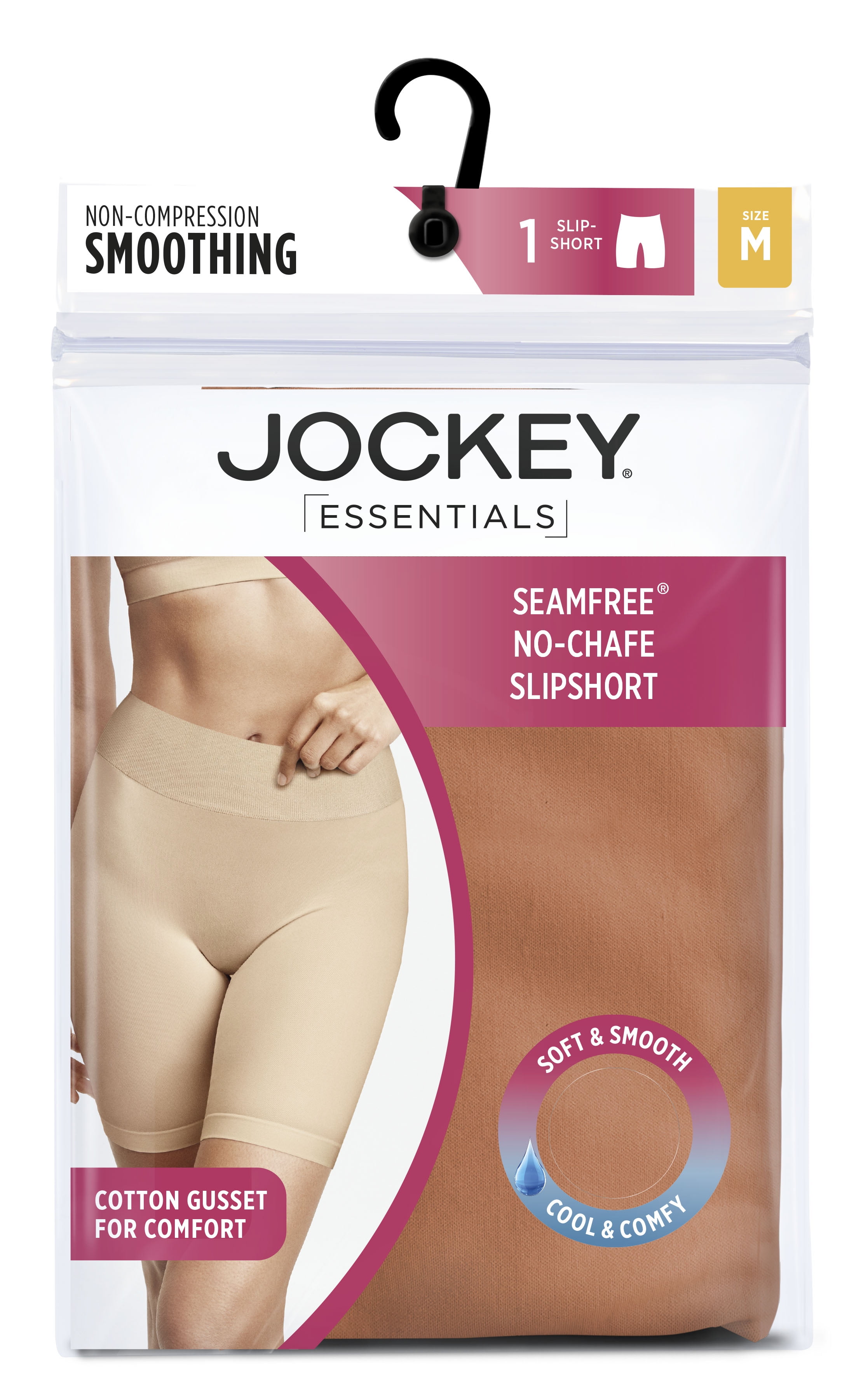 Jockey Essentials Women's Seamfree No Chafe Slip Shorts, Sizes S