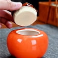 thumbnail image 5 of 2pcs Persimmon Ceramic Storage Jar Cute Persimmon Tea Airtight Candy Container Jar, 5 of 9