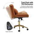thumbnail image 4 of Adjustable Modern Swivel Velvet Desk Task Chair for Makeup Vanity Camel, 4 of 8