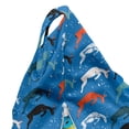 thumbnail image 5 of Goat Lounger Chair Bag, Repeating Pattern of Jumping Pose Drawn Abstract Animal with Horns, High Capacity Storage with Handle Container, Lounger Size, Sea Blue Multicolor, by Ambesonne, 5 of 5