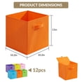 thumbnail image 2 of Cajas organizadoras de tela plegables – Pack de 12 cubos abiertos con ASA1 (sin cambios) (abreviatura) (estructura)s resistentes, ideales para estante, armario, habitación infantil, oficina, 2 of 8