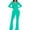 Green, variant on Women Jumpsuit Autumn Ladies Office Rompers Flare Pants Zipper Long Sleeve Turndown Collar Plus Size Jumpsuit