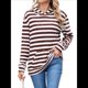 thumbnail image 2 of Camisas de Larga para Mujer, Sudaderas con Capucha y Bolsillo Tipo Canguro, Sudaderas de Otoño. Rojo Ladrillo L, 2 of 10