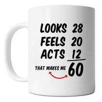 Mycheny 1965 Born Birthday Gifts, 60th Coffee Mug for Men and Women, That Make Me 60 Year Old, 60th Birthday Cups