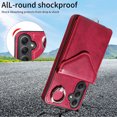 thumbnail image 2 of Allytech Galaxy A34 5G Case Wallet with Cards Holder & Detachable Shoulder Strap, Ring Holder Kickstand Vintage PU Leather Shockproof Wallet Case Cover for Samsung Galaxy A34 5G - Red, 2 of 14