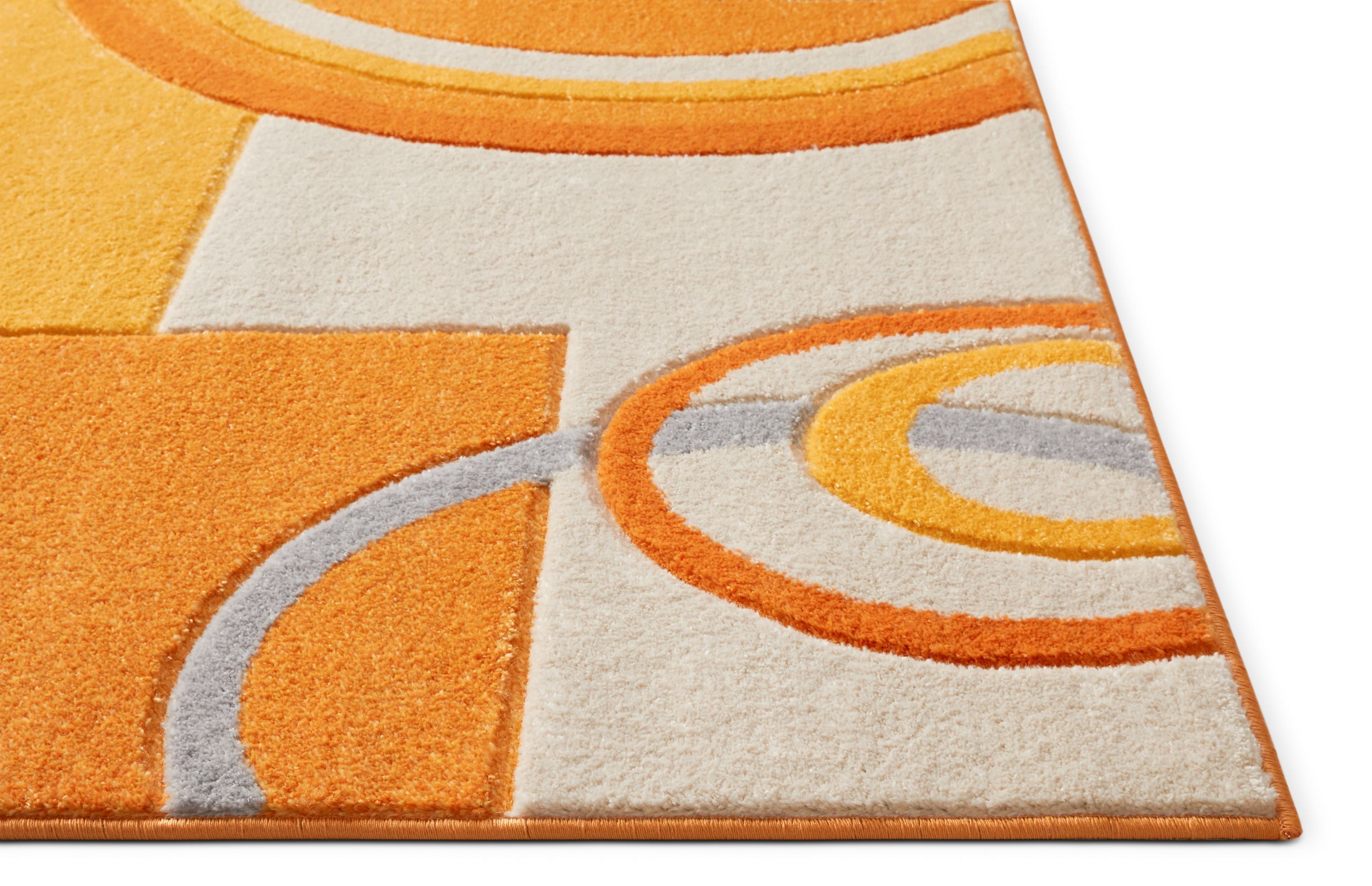 Well Woven Ruby Galaxy Waves Modern Geometric Orange 5'3" x 7'3" Area Rug