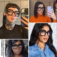 thumbnail image 3 of Fashion Oversized Blue Light Blocking Glasses for Women Men Trendy Big Square Frame Computer Eyeglasses, 3 of 7