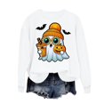 thumbnail image 4 of Enjoytime Halloween Crew Neck Sweatshirts Women Casual Pullover Sweatshirt Fall Cute Ghost Graphic Long Sleeve Plus Size Tops, 4 of 5