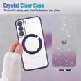 thumbnail image 3 of Magnetic for Samsung Galaxy S21 Case,Clear Slim Love Heart Pattern Cute Luxury Glitter Shiny Sparkle Samsung S21 Phone Case,Soft Shockproof Samsung S21 Case Compatible with MagSafe,Purple, 3 of 14