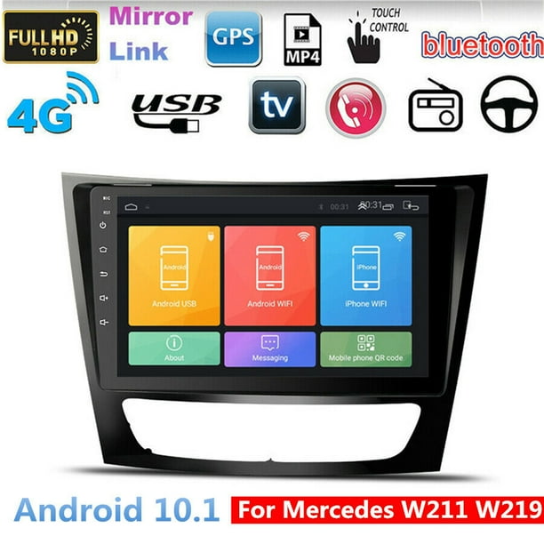 For Mercedes Benz 01 11 Android 10 1 Car Stereo Radio Wifi Gps Navigation 9 2gb 32gb Bluetooth Fm Rear View Touch Screen Ios Android Phone Mirror Link 01 02 03 04 05 06 07 08 09 10 11 Walmart Com Walmart Com