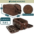 thumbnail image 3 of PAVILIA Toiletry Bag for Men Women, Mens Travel Bag Toiletries Organizer Case for Grooming, Travel Essentials Shaving Dopp Kit, PU Leather Water Resistant Cosmetic Pouch, Dark Brown, 3 of 8