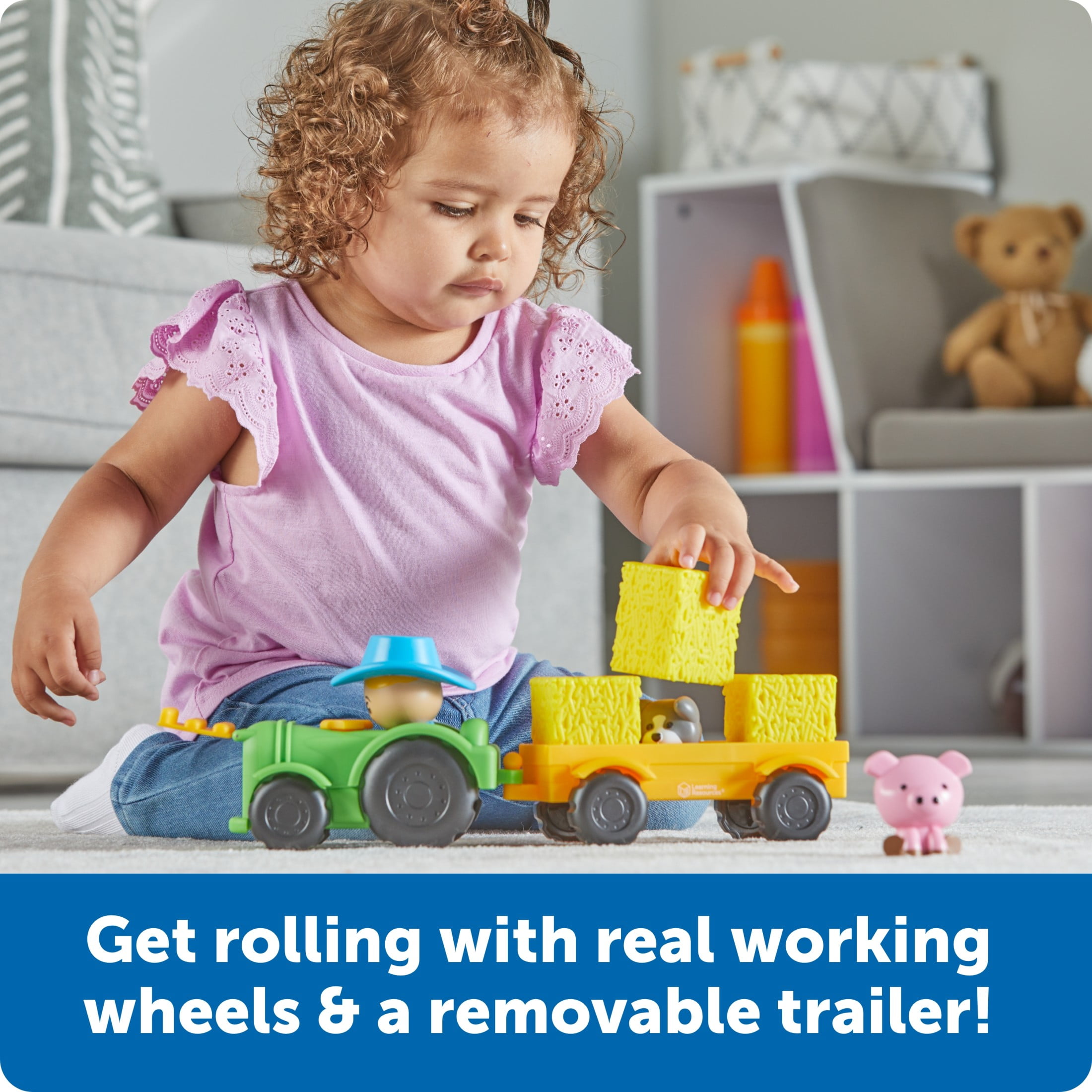 Learning Resources Peeksville Haul & Seek Tractor, Tractor Toys, Farm Toys, Ages 18 Months +