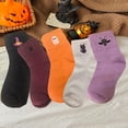 thumbnail image 6 of Halloween Embroidered Ankle Socks Cute Socks Kawaii Socks Fuzzy Socks Graphic Socks Funny Socks Crew Socks Cozy Socks Novelty Socks Lightweight Low Cut Socks Pumpkin 1 Pairs of Socks Purple One Size, 6 of 8