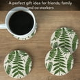 thumbnail image 4 of Thirstystone Natural Ferns Round Natural Sandstone Coaster 4-Pack, 4 of 6