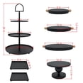 thumbnail image 2 of Juego de 7 soportes de metal para tartas, soporte redondo de 3 niveles, para cupcakes, bandeja de servir para fiestas, bodas, cumpleaños, baby shower, aniversario, 2 of 9
