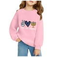 thumbnail image 2 of Byoo Toddler Girl Hanukkah Menorah Print Sweatshirt Pullover Top with Long Sleeve Soft Sweatershirts for Kids,Pink, 2 of 3