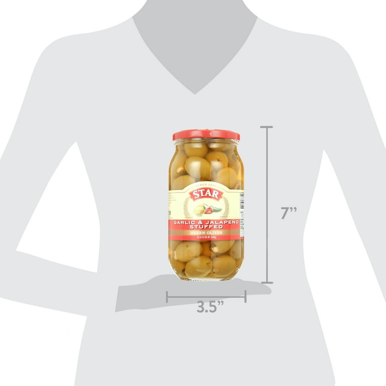 Star Jumbo Double Stuffed Green Olives - Garlic & Jalapeno Star Jumbo Double Stuffed Green Olives - Garlic & Jalapeno