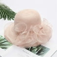 thumbnail image 2 of Changmaius ​Elegant Church Hats for Ladies - 2025 Organza Straw Hat with Detachable Flowers | Wide Brim Sun Protection for Easter, Derby, Bridal Events, 2 of 6