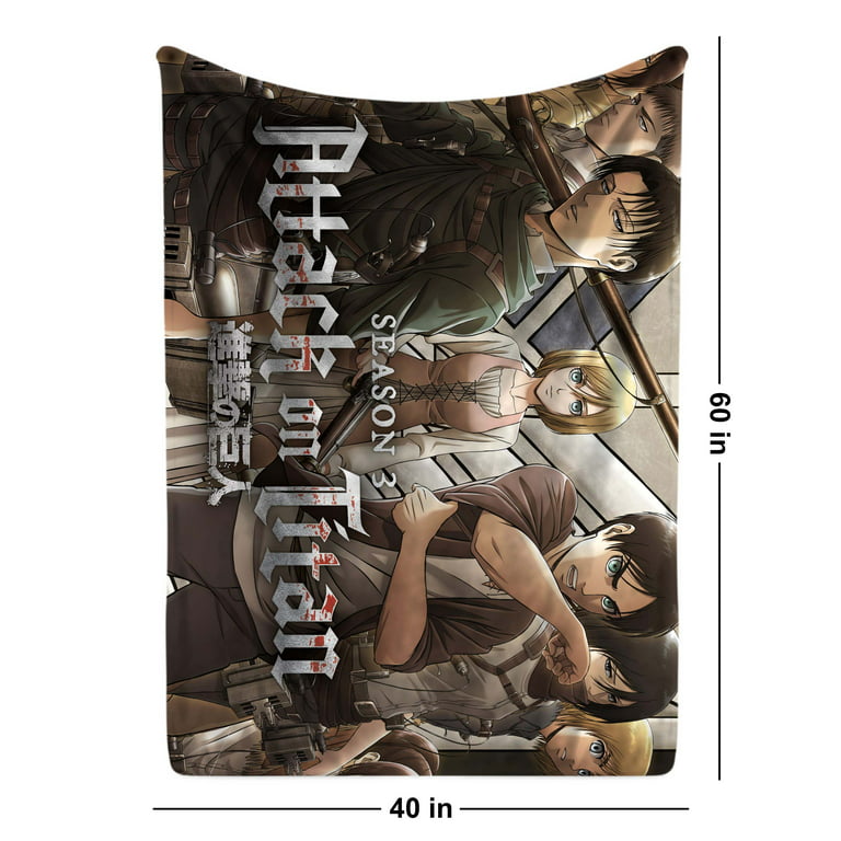 Giants Attack Season 3 Anime Fleece Throw Blanket 40 x 60 inch