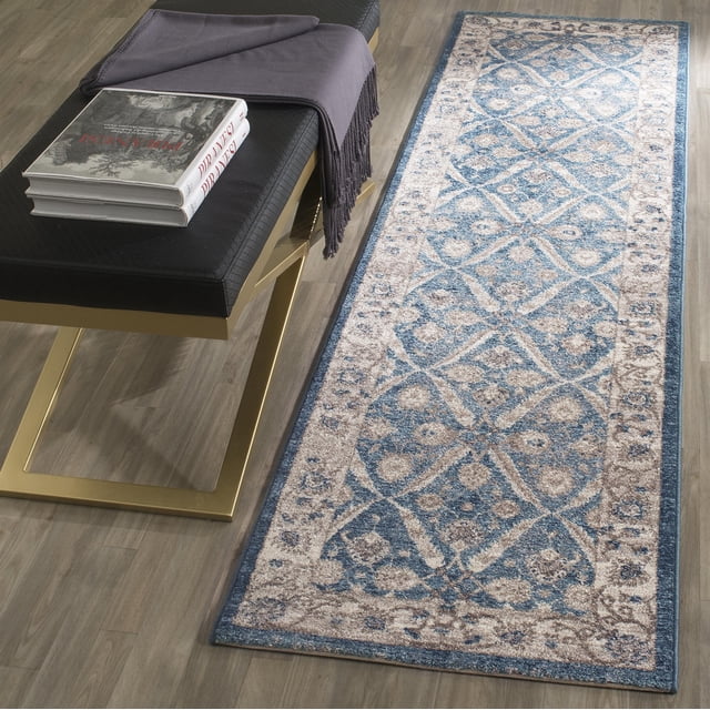 Kingfisher Lane Blue Traditional Rug - Runner 2'2" x 8'