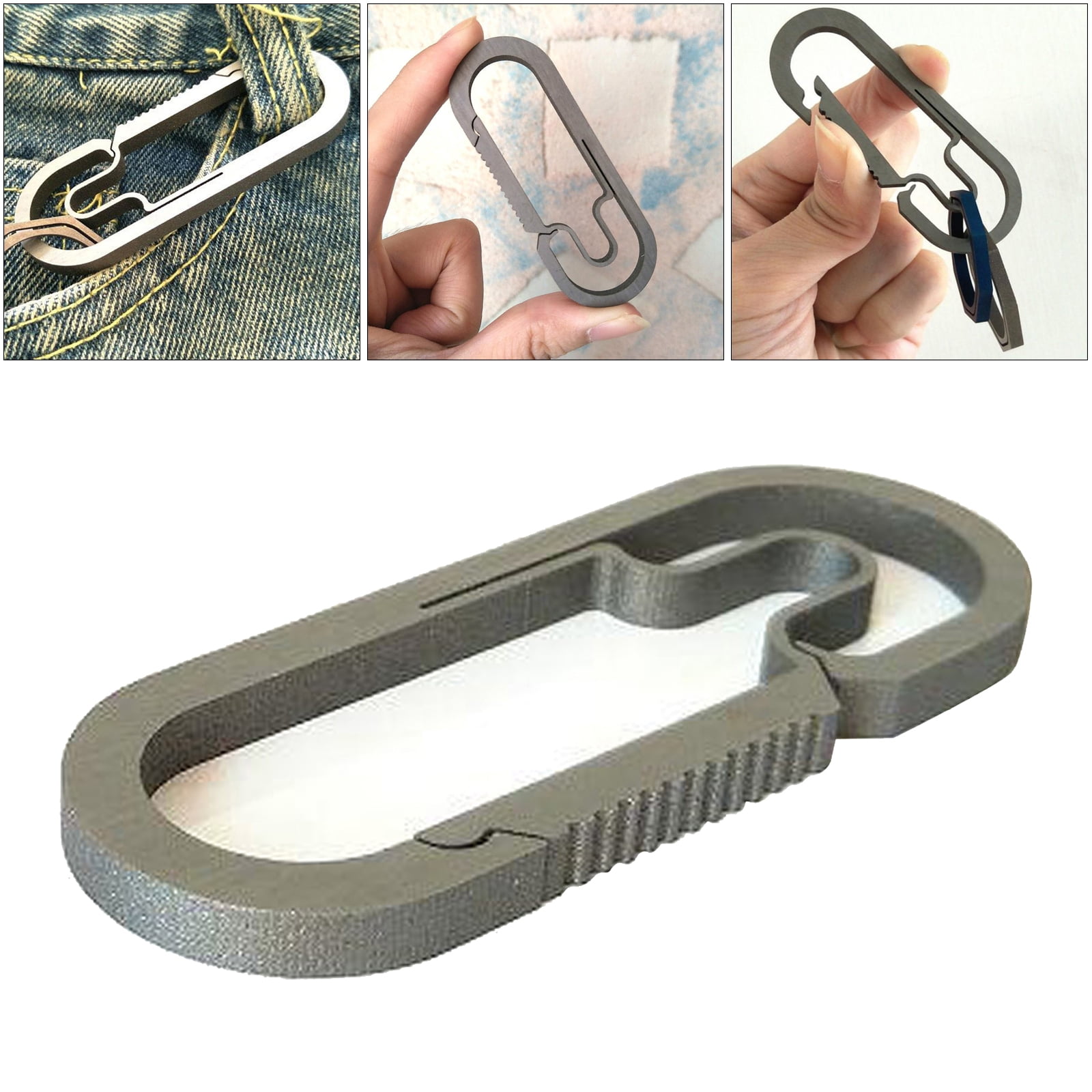Titanium Alloy Outdoor Camping Carabiner Keychain Hanging Buckle Snap Hook 