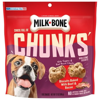 Milk- Chock Full of Chunks With Beef and Bacon Dog Treats, 12 oz.