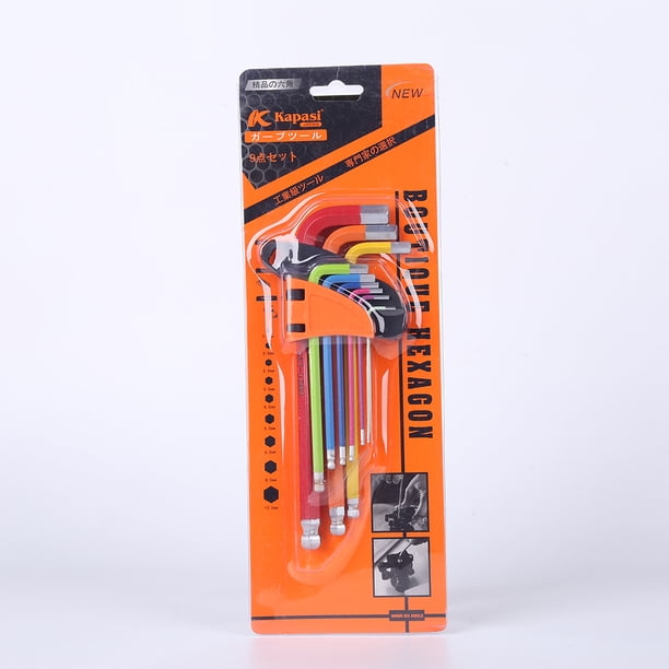 9pcs Colorido Allen Llavero llave fijado Home Car Repairing Bicycle Hand Spanner Herramienta JShteea Para estrenar