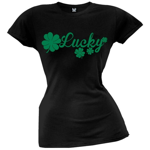 St. Patricks Day - Lucky Shamrocks Juniors T-Shirt - Medium