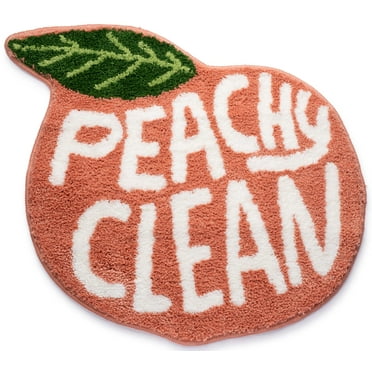 Yucoolhai Peachy Clean Bath Mat - Peach Bath Mat - Cute Bathroom Decor - Peach Bathroom Decor Bath Rug - Extra Soft Peach Bathroom Rugs - Thick Plush Peach
