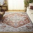 thumbnail image 3 of SAFAVIEH Arizona Tyler Oriental Machine Washable Area Rug, Ivory/Rust, 8' x 10', 3 of 13