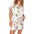 thumbnail image 3 of Pijama Navideño para Mujer con Solapa, Corta, Pantalones Cortos y Estampado de Papá . Impresión de Caballo M, 3 of 10