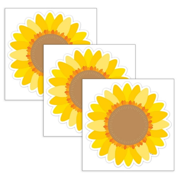 Creative Teaching Press Sunflower 6" Designer Cut-Outs, 36 Per Pack, 3 Packs