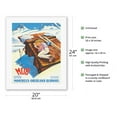 thumbnail image 2 of Switzerland (Suisse) - Women Skier - Montreux-Oberland Bernois (MOB) Railway - Vintage Railroad Travel Poster by Martin Peikert c.1956 - Fine Art Rolled Canvas Print 16in x 20in, 2 of 4