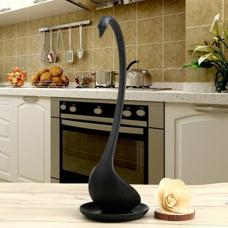 

Creative Swan Tablespoons Elegant Upright Swan Soup Spoon Ladle and Plate Set Kitchen Dinnerware