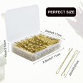 thumbnail image 3 of 200 Pcs Bobby Pin 2 Pouces Broches de Cheveux Kit Broches de Cheveux pour Épingles à Cheveux pour les Femmes Filles Épingle à Cheveux avec Boîte de Rangement Invisible (Or), 3 of 5