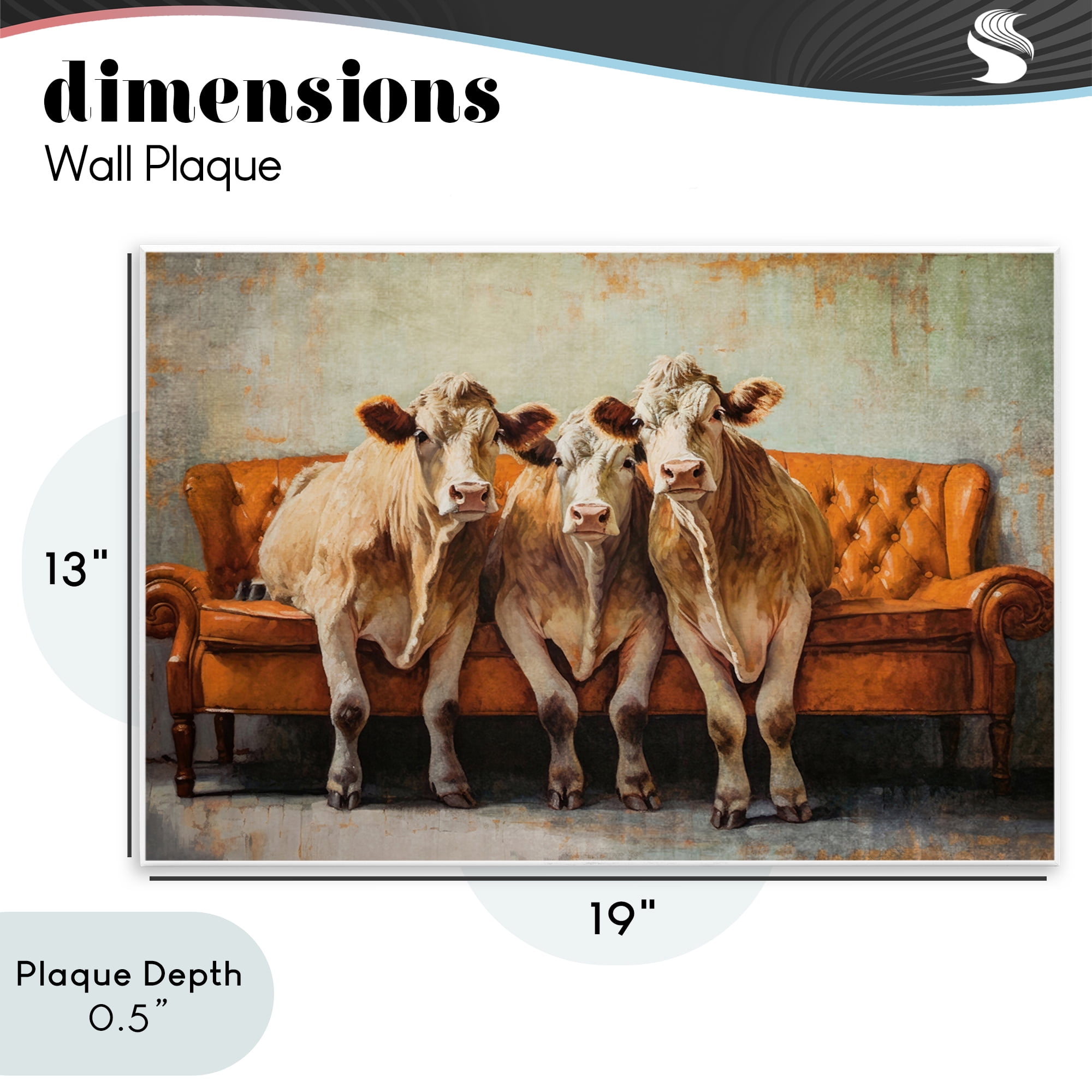 Stupell Industries Cows Just Chillin' Wall Plaque Art, design by Tina LeCour